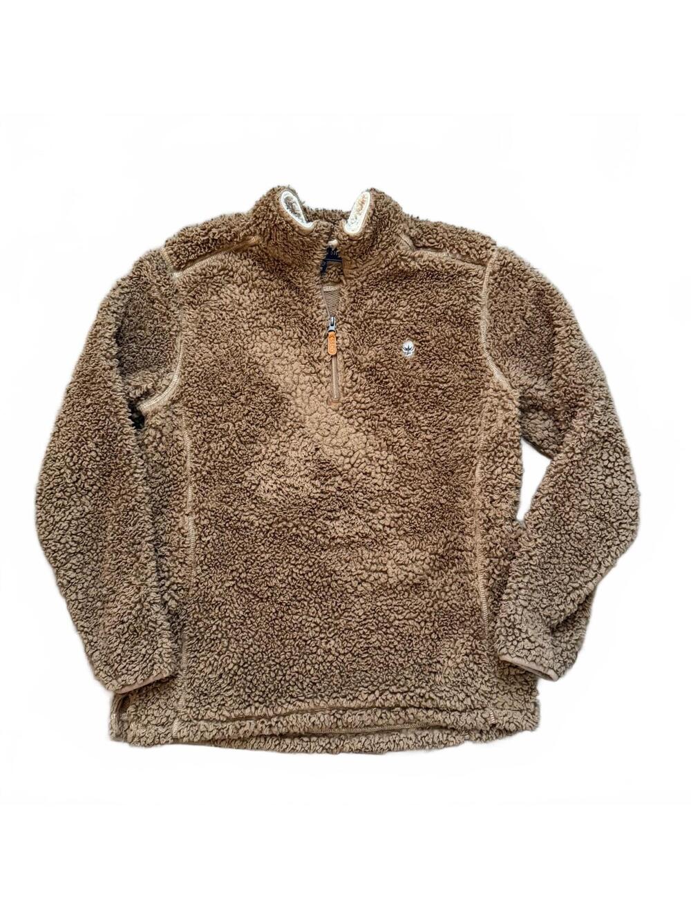 Southern Shirt Brown Sherpa Fleece Pullover Half-Zip Jacket Size S
